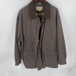 St.‎ John’s Bay Authentic Field Jacket Brown Plaid Lined Coat Size XXL